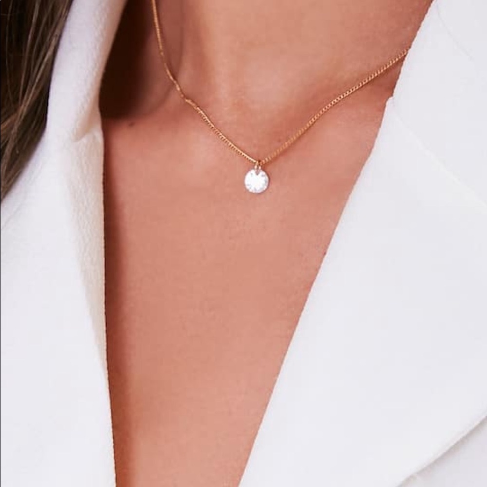 Dainty crystal minimalist necklace
